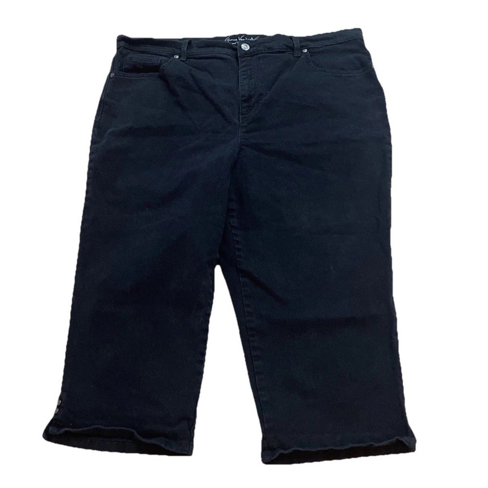 Gloria Vanderbilt Amanda Denim Jeans Capris Women's Size 18W Stretch Black‎